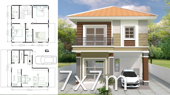 Desain rumah ukuran 7x14m