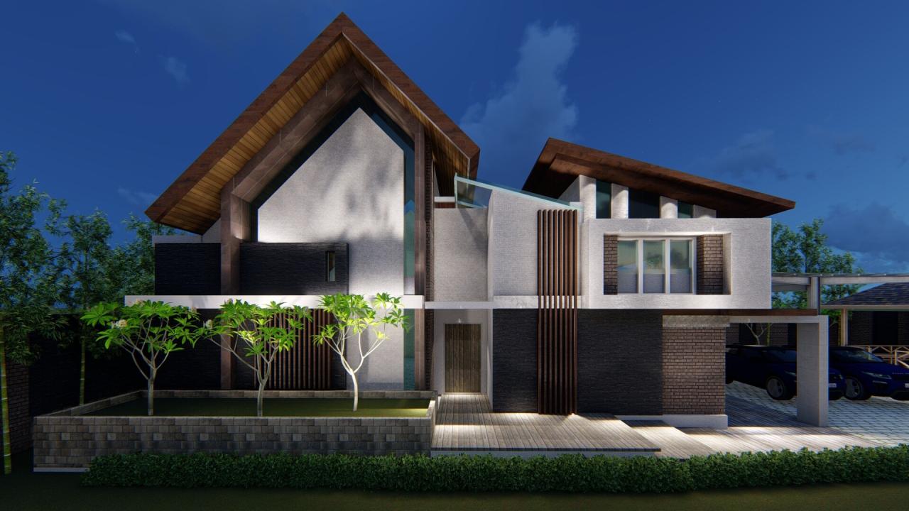 Desain rumah tropis minimalis 2 lantai